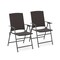 Outdoor PE Wicker Folding Chairs with Armrests and Metal Frame for Patio